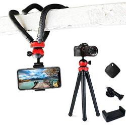 Flexible Tripod，12 Inch Phone Tripod with Wireless Remote Shutter for iPhone and Android Phone, Action Camera Tripod for GoPro Canon Nikon DSLR