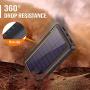 Solar Portable Charger 26800mAh Power Bank [Type-C Input] Fast Charging Phone Charger External Backup Battery Pack with 2 USB Output, LED Flashlight, Shockproof, Non-Slip, for iPhone, Samsung Galaxy
