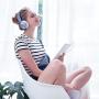 AILIHEN MS300 Wired Headphones, Stereo Foldable Headset for iOS Android Smartphone Laptop Tablet PC Computer (Blue)