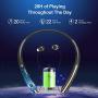 Retractable Bluetooth Headphones, Wireless Earbuds Stereo Headsets Neckband Earphone Noise Canceling with Mic by Mikicat (2020 Upgraded, 20 Hours Playtime, Black Gold)