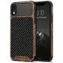 TENDLIN Compatible with iPhone XR Case Wood Grain with Carbon Fiber Texture Design Leather Hybrid Slim Case Compatible with iPhone XR (Carbon & Leather & Wood) TENDLIN Compatible with iPhone XR Case Wood Grain with Carbon Fiber Texture Design Leather Hybrid Slim Case Compatible with iPhone XR (Carbon & Leather & Wood)