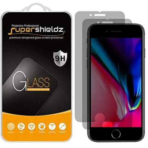 (2 Pack) Supershieldz for Apple iPhone 8 Plus and iPhone 7 Plus (Privacy) Anti Spy Tempered Glass Screen Protector, Anti Scratch, Bubble Free