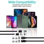 Magnetic Charging Cable (4 Pack,3ft/3ft/6ft/6ft), ZRSE 3-in-1 Nylon Braided Cord, Compatible with Mirco USB, Type C Smartphone and i-Product Device (4Pack 9tips)