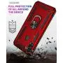 Leychan for Samsung Galaxy A11 case, Military Grade Rugged Anti-Scratch Heavy Duty Shockproof 360°Rotating Ring Kickstand Case Cover Fit for Magnetic Car Mount (Red)