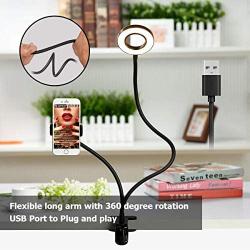 Selfie Ring Light with Stand and Cell Phone Holder,Anyoug Mini LED Ring Light Phone Makeup Light for Live Stream/Makeup with Flexible Arms [3-Light Mode] [10-Level Brightness] for iPhone Android