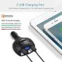 2 Sockets Cigarette Lighter Splitter, QC3.0+5V 2.4A Dual USB Car Charger, Separate Switch Voltage Display, 12/24V 80W Power Adapter Compatible iPhone iPad Android