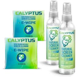 Calyptus Screen Cleaner Kit | Proudly USA Made | Safe for Cleaning Digital Screen, Smart Phone, Tablet, iPad, Laptop | Natural, Plant Based, VOC Free | 1,500 Sprays | 8 Ounces + 2X Calyptus E-Wipes