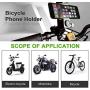Premium Bike Phone Mount Holder, Golf Cell Accessories, Durable Smartphone Holder for Bicycle, Mobile Cellphone Holder/Universal Cradle for Bicycle Handlebars and 99% of Phones