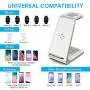 Wireless Charging Stand, GEEKERA 3 in 1 Wireless Charger Fast Charging Dock Station for Apple Watch 5 4 3 2 1, Airpods 2/Pro, iPhone 11/11 Pro/X/Xr/Xs/8 Plus,Qi-Certified Phones(with QC 3.0 Adapter) Wireless Charging Stand, GEEKERA 3 in 1 Wireless Charger Fast Charging Dock Station for Apple Watch 5 4 3 2 1, Airpods 2/Pro, iPhone 11/11 Pro/X/Xr/Xs/8 Plus,Qi-Certified Phones(with QC 3.0 Adapter)