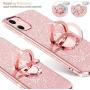 OCYCLONE for iPhone 11 Case, Cute Glitter Sparkle Bling Diamond Rhinestone Bumper with Ring Kickstand Women Girls Soft Pink Protective Phone Case for iPhone 11 [6.1 inch] 2019 - Rose Gold