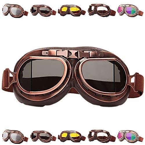 Peicees Vintage Helmet Goggles Motorcycle Goggles Bike Motorcross Pilot Goggle