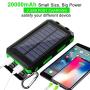 Solar Charger, 20000mAh Portable Solar Power Bank for Cell Phone, Dual 5V/2.1A USB Ports Output and 2 LED Flashlight, Perfect for Outdoor | Camping | Hiking | Trip | Emergency