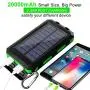 Solar Charger, 20000mAh Portable Solar Power Bank for Cell Phone, Dual 5V/2.1A USB Ports Output and 2 LED Flashlight, Perfect for Outdoor | Camping | Hiking | Trip | Emergency