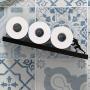 Toilet Paper Holder - Sisyphus Shelf for Toilet Paper Rolls - Bath Decor - Tilted Toilet Paper Rack - Bathroom Accessories - Black Toilet Paper Storage - Unique Tissue Paper Rolls Storage