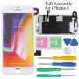 Screen Replacement for iPhone 8 Pre-Assembled, LCD Display and Touch Screen Digitizer Replacement for A1863, A1905, A1906 w/Facing Proximity Sensor, Earspeaker, Front Camera and Repair Tools (White)