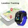 Kids Smart Watch Waterproof with GPS Tracker Phone Smartwatch SOS Game Voice Chat 1.44 Touch Screen for Boys Girls Birthday Gift (Blue)