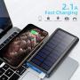 Solar Portable Charger 26800mAh, 【2020 Phone Charger】 Power Bank External Backup Battery Pack with 2 Outputs Huge Capacity Backup Battery Compatible Smartphone,Tablet and More