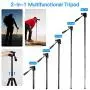 Camera Tripod, FOSITAN 72-inch Compact Travel Tripod with Quick Release Plate and Phone Holder for Camera DSLR Canon Nikon Sony Smartphone Video Tripod with 360° Panorama for Video Shoting Still-Lifes