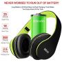 Bluetooth Headphones Wireless,MKay Over Ear Headset V5.0 with Microphone, Foldable & Lightweight, Support Tf Card MP3 Mode and Fm Radio for Cellphones Laptop TV(Black-Green)