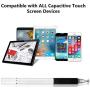 Capacitive Disc Stylus Pens, 2 in 1 Universal Stylist Pens for All Capacitive Touch Screens Cell Phones, iPad, Tablet, Laptops with 6 Replacement Tips by Domiy (Black/White)