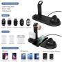 4 in 1 Wirelesse Charging Station, Compatible for AirPods/iPhone/iWatch Series, Qi Fast Wireless Charger Stand Dock for iPhone 11/11 Pro Max/X/XR/XS/ 8/8P