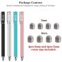 METRO Universal Stylus Pens for Touch Screens - High Sensitivity Capacitive Stylus Fiber Tips 2 in 1 Touch Screen Pen with 8 Extra Replaceable Tips for iPad iPhone and All Other Tablets & Cell Phones