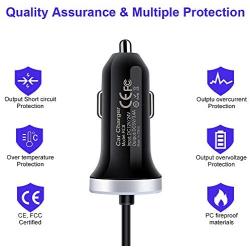 USB C Car Charger, 3.4A Fast Charging USB Car Adapter with 3ft USB Type C Cable for Samsung Galaxy S20+ S20 S10 Plus S10e S9 S8 A51 Note 10+ A20 A10e Google Pixel 3A 4 XL LG Stylo 4 5 6 K51 G7 G8