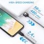 iPhone Charger MFi Certified iPhone Charger Cord 4Pack 2/3/5/6 FT iPhone Charging Cord Nylon Braided Lightning Cable Fast Charging Cable for iPhone 11 Pro X XS Max XR 8 7 6s 6 Plus 5 5s SE, iPad