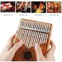 KMIKE 17 Keys Kalimba Thumb Piano Solid Mahogany Wood Finger Piano with Study Instruction and Tune Hammer for Kids Adult Beginners, Professionals - Perfect Christmas Gift