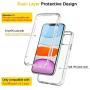 SKYLMW iPhone 11 Case 2019 6.1 inch,[Built in Screen Protector] Full Body Shockproof Dual Layer High Impact Protective Hard Plastic & Soft TPU with Phone Bumper Tough Cover Cases for Women Men,Clear