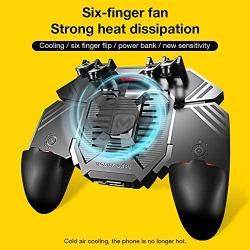 Wireless Bluetooth Handle Game Console Controller for MEMO New PUBG Helper AK77 Mobile Phone Radiator Water-Cooled Fan Six Fingers PUGB Handle Power Bank