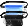HeySplash Waterproof Pouch Bag with Waist Strap 2 Pack, Screen Touchable Dry Bag for Beach, Swiming, Running, Fishing, Kayaking, Keep Your Phone and Valuables Safe and Dry, Included Extra 1.9" Strap