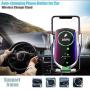 Wireless Charger for Car, Auto Clamping Phone Charging Stand Car Mount Compatible for iPhone 11/11Pro/11 Pro Max/Xs Max/XR/X/8/8Plus Samsung S20/S10/S9/S8/Note7/8/9 LG Nokia (R2/Silver)