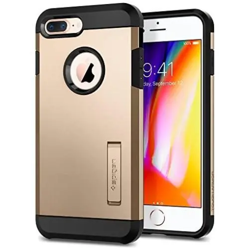 Spigen Tough Armor [2nd Generation] Designed for Apple iPhone 8 Plus Case (2017) / Designed for iPhone 7 Plus Case (2016) - Champagne Gold
