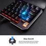 Linkstyle RGB One Handed Gaming Keyboard and Mouse Combo, USB Wired Mechanical Feeling Keypad with Wrist Rest Support, LED Backlit Mouse for Laptop PC Computer Game and Work [35 Keys & Blue Switches]