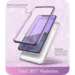 i-Blason Cosmo Series Case for iPhone 11 (2019 Release), Slim Full-Body Stylish Protective Case with Built-in Screen Protector, Purple, 6.1