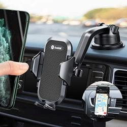 Andobil Car Phone Mount Easy Clamp, Dashboard Windshield Air Vent Cell Phone Holder Anti-Shake Strong Suction Universal Cradle Compatible iPhone 11 Pro Max/XS/SE/7, Samsung Galaxy S20+/Note 10/S8 Plus