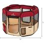 Zampa Portable Foldable Pet playpen Exercise Pen Kennel + Carrying Case for Larges Dogs Small Puppies/Cats | Indoor/Outdoor Use | Water Resistant