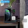 Intoval Wireless Charger,3 in 1 Wireless Charging Station for Apple Watch/Airpods,Qi Certified Wireless Charging Stand for iPhone 11/11 Pro/XS Max/XS XR All Qi-Enabled Phones.(with AC Adapter)