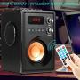 TAMPROAD 20W Portable Bluetooth Speaker with Subwoofer Rich Bass Wireless Stereo Outdoor/Indoor Speakers Support Remote Control FM Radio TF Card LCD Display for Home Party Smartphone Computer PC