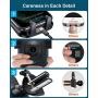 VANMASS Car Phone Holder, Adjustable Cell Phone Mount, Universal Air Vent Cradle with One Button Release, Sturdy 2 Level Clip, Full Silicone Protection, Compatible 3.5"-6.5" Phone & Cases