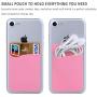 Pofesun Phone Card Holder, Silicone Adhesive Stick-on ID Credit Card Wallet Phone Case Pouch Sleeve Pocket Compatible for iPhone/Android/Samsung Galaxy and Smartphones - 3 Pack(Black, White, Pink)