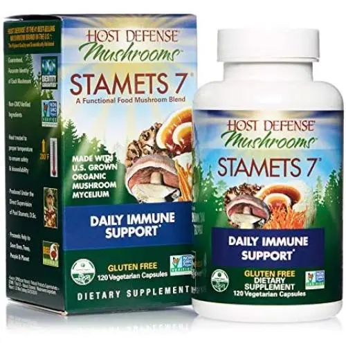 Host Defense, Stamets 7 Capsules, Daily Immune Support, Mushroom Supplement with Lion’s Mane, Reishi, Vegan, Organic, 120 Capsules (60 Servings) Host Defense, Stamets 7 Capsules, Daily Immune Support, Mushroom Supplement with Lion’s Mane, Reishi, Vegan, Organic, 120 Capsules (60 Servings)