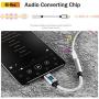 GLUBEE USB C to 3.5MM Headphone Jack Adapter, USB Type-C to 3.5MM Adapter Braided Nylon Cable DAC Adapter Compatible with Most USB-C Smart Phones