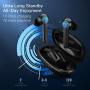 Wireless Earbuds Bluetooth 5.0 with Charging Case, Wireless Earphones with Mic Enhanced Bass, Long Playtime, IPX7 Waterproof, Smart Touch Control, HD Stereo Sport Headset for Work/Running/Travel Black