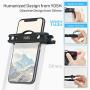 YOSH Waterproof Phone Lanyard Pouch Cell Phone Dry Bag Underwater for iPhone11 Pro Max XR XS X 8 7 6 SE Galaxy Pixel up to 7.0" (Crystal), IPX8 Water Proof Phone Case for Beach Kayaking Travel Bath
