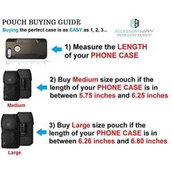 Military Grade Cell Phone Case, Rugged Outdoor Carry Pouch Belt Clip Compatible w/ [iPhone 6 6S 7 8 X XR XS (4.7) 11 Pro] Kyocera DuraForce rugged Canvas Holster Fits Phone with THICK CASE (Medium)