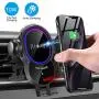 [Upgraded]Wireless Car Charger Mount-Triangle Linkage Automatic Clamping 10W Qi Fast Charging Air Vent Phone Holder,Infrared Sensing Compatible with iPhone 11 Pro Max Xs XR X 8,Samsung S10 S9 Note 10