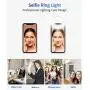 Selfie Ring Light, SYOSIN Rechargeable Portable Clip-on Ring Light for Phone Laptop and Camera, with Adjustable 3 Light Modes and 40 LED Selfie Light for Photography,Camera Video and Girl Makes up