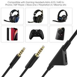 Headset Replacement Cable,A10 A40 Gaming Headset 3.5mm Audio Aux Cable Inline Mute Volume Control Compatible with Astro A10 A40 A30 A50 Xbox One Play Station PS4 PC Smartphone Audio Cable